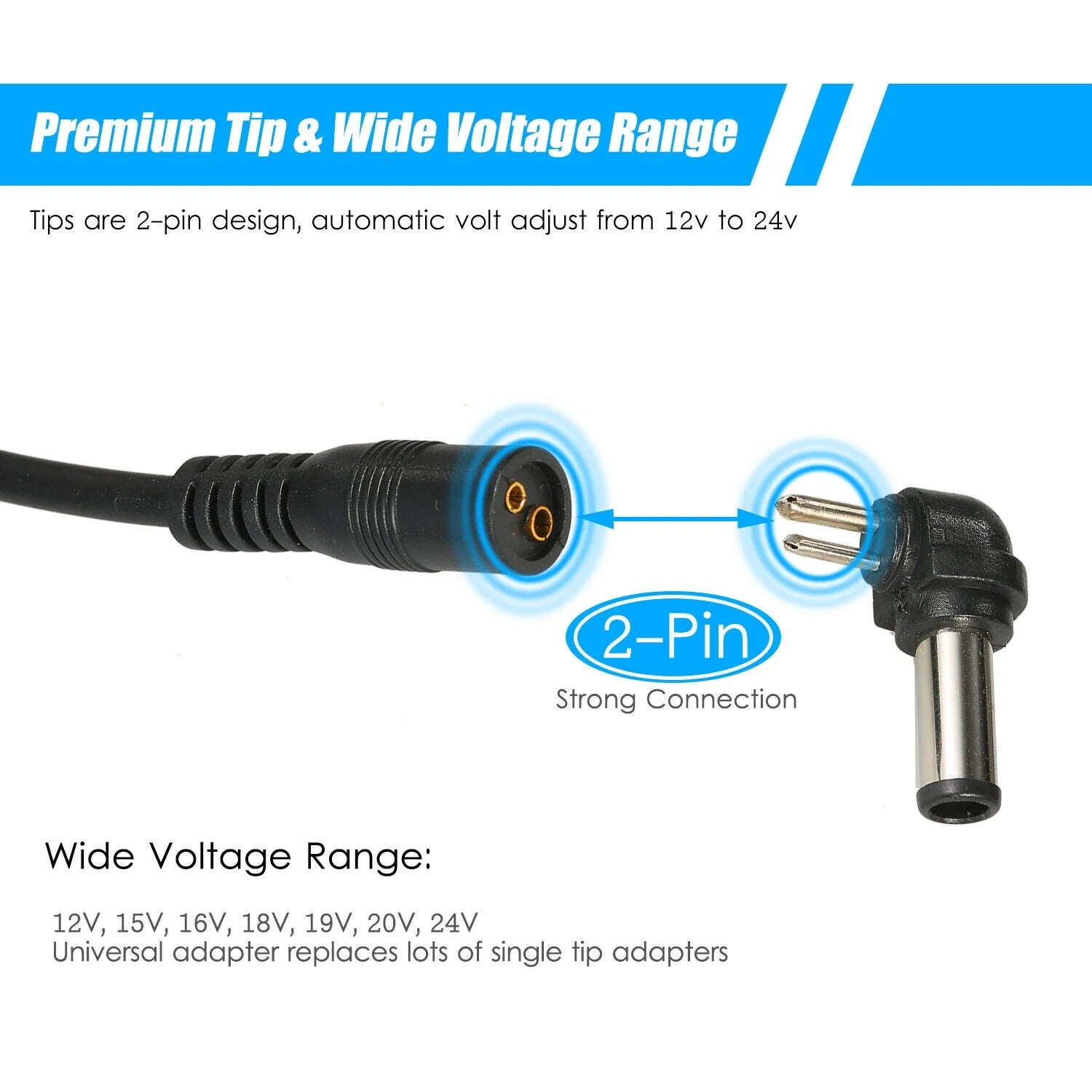 Adjustable Voltage Universal Laptop AC Power Charger Adapters with Multi Connectors for Dell/Proline/Celeron/Lenovo/HP/Asus