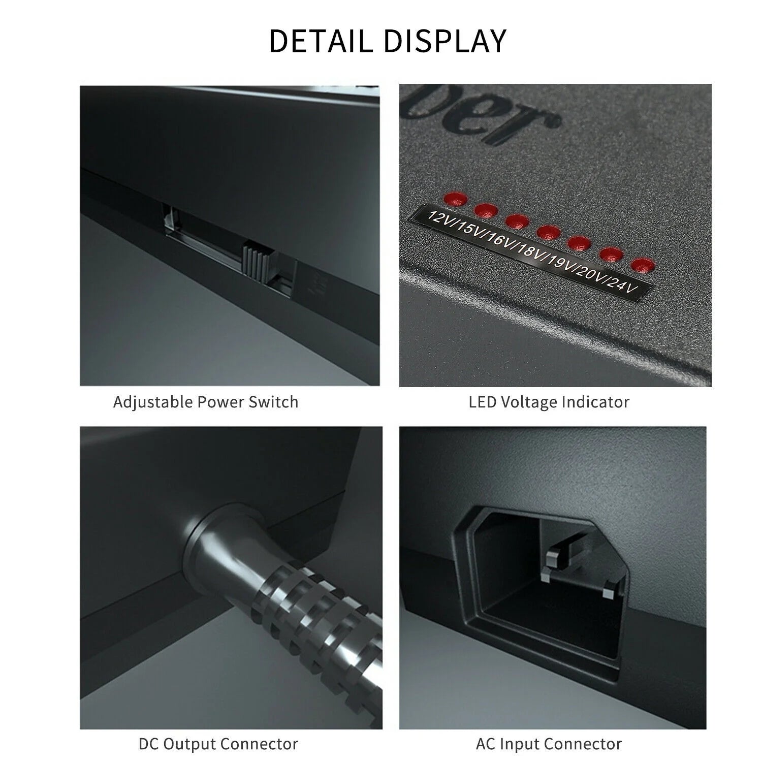 Adjustable Voltage Universal Laptop AC Power Charger Adapters with Multi Connectors for Dell/Proline/Celeron/Lenovo/HP/Asus